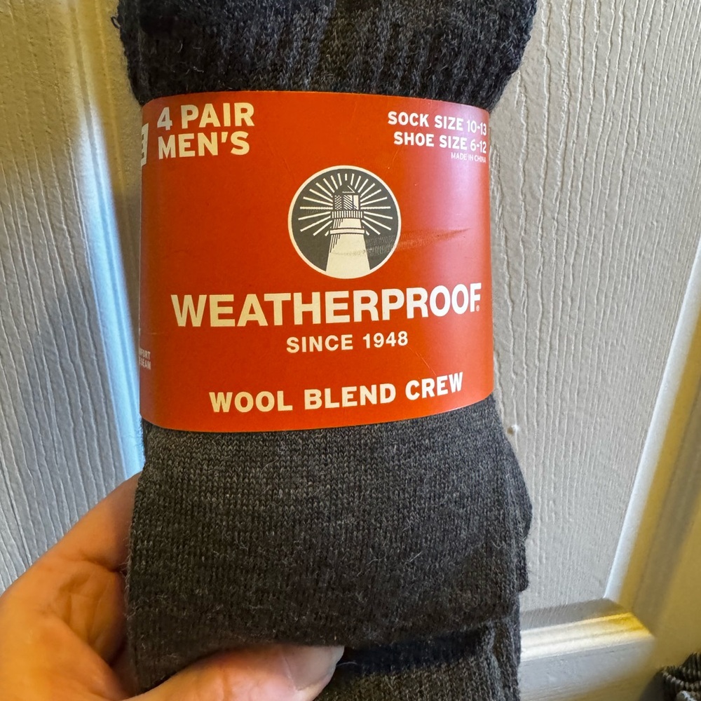 Weatherproof Wool Blend Crew Socks - Charcoal